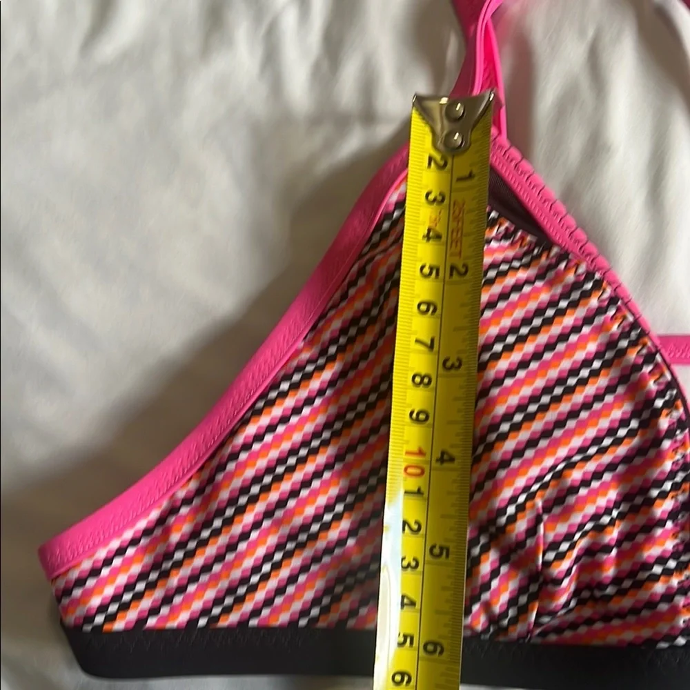 lululemon athletica Pink, Orange and Black Bikini Top